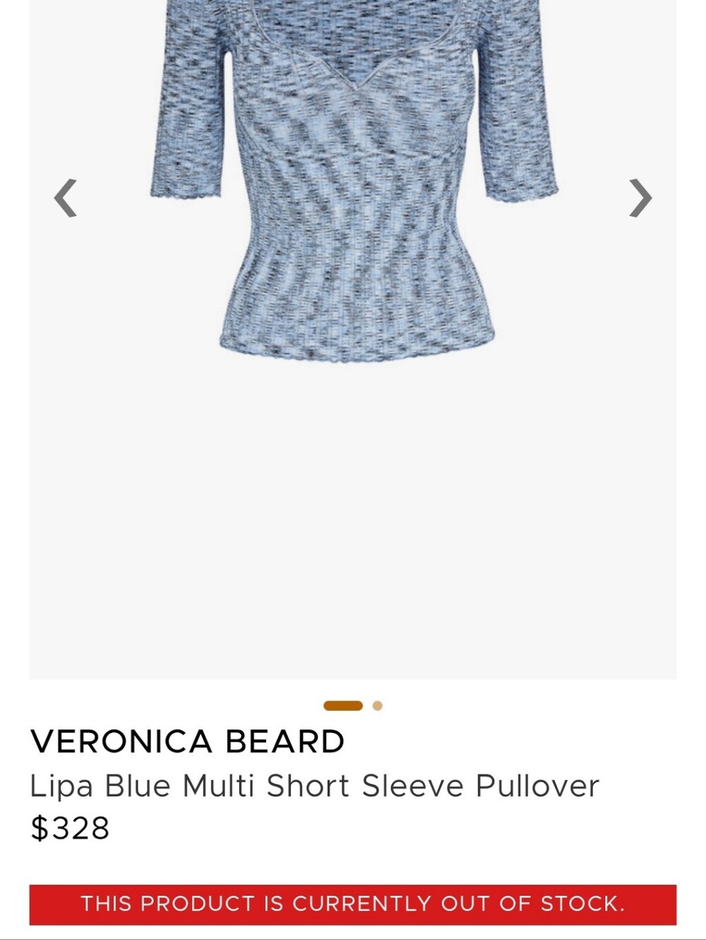 Veronica Beard Sky Blue Ribbed V-Neck Sweater